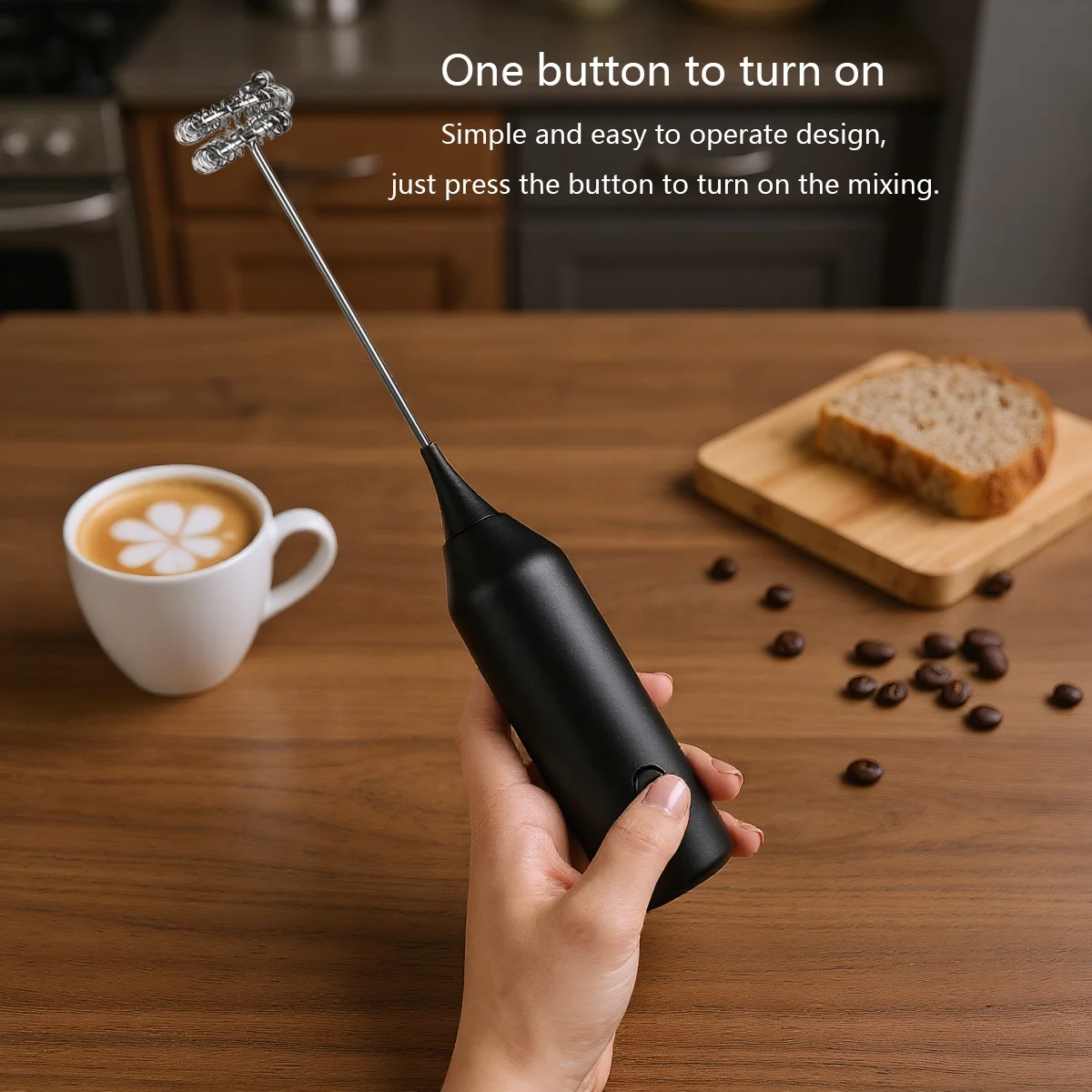 Electric Egg Beater, Milk Frother, Wireless Electric Milk and Coffee Mixer, AA Type Battery Quick Frother, Handheld Coffee Machi