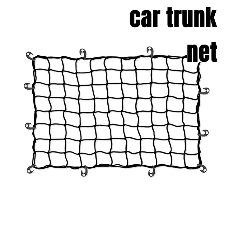 

120x90CM Car Trunk Rooftop Net Latex Elastic Cargo Luggage Storage Organizer Bungee Mesh Universal for Travel Offroad Car SUV