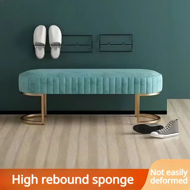 Ottomans Long Sofa Bench, Nordic Fabric Shoe Changing Bench, Home Doorway Corridor Fitting Room Chair image 3