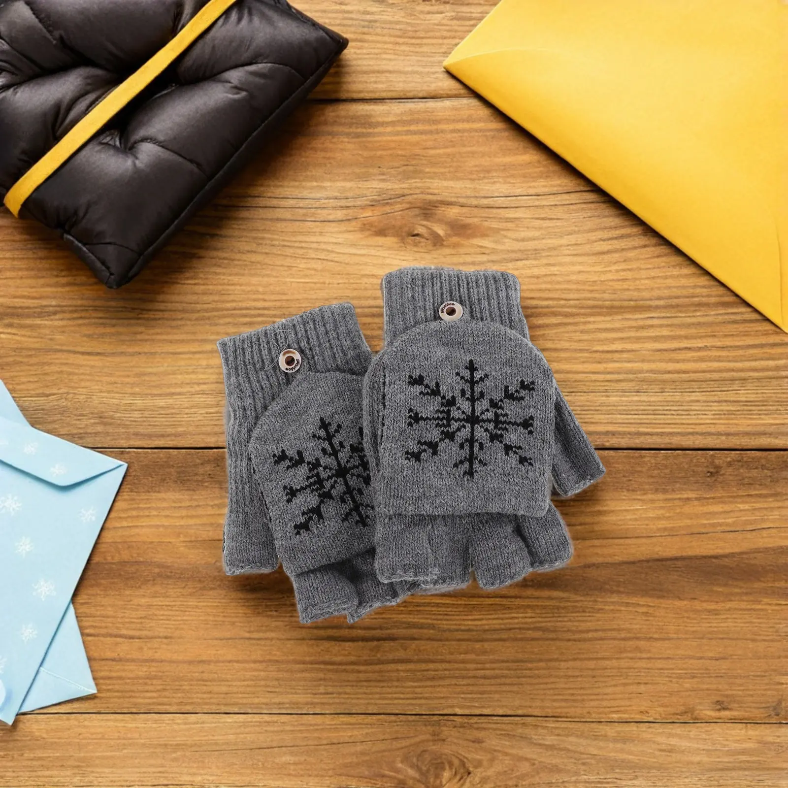 

1Pair USB Heated Gloves for Women Rechargeable Electric Warming Flip Cover Fingerless Mittens Typing Driving