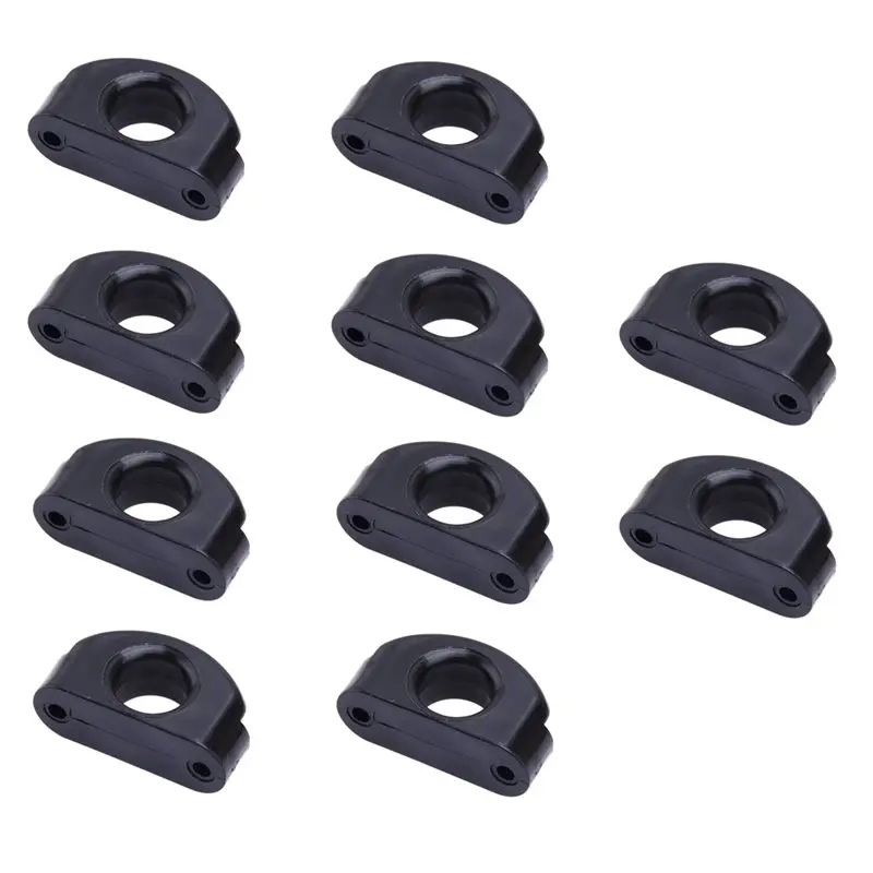 【SPECIAL】Black Line Cable Rope Guide Pulley 10Pcs 41X23mm Nylon Deck Eye Fairlead For Marine Boat Yacht Kayak Canoe