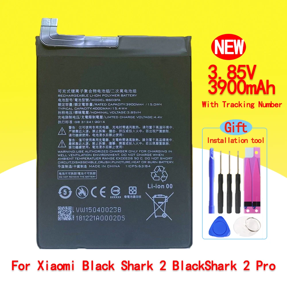 

BSO3FA NEW 3900mAh Battery For Xiaomi Black Shark 2 BlackShark 2 Pro Smartphone With Tracking Number In Stock