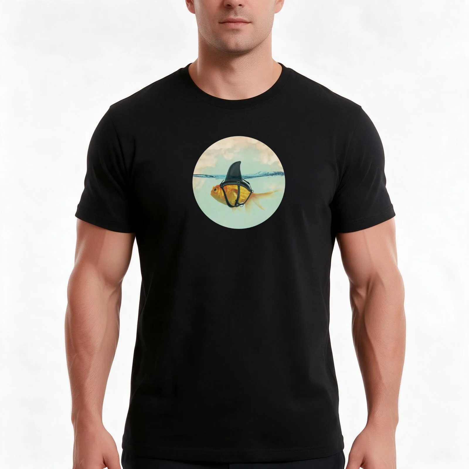 Brilliant Disguise, Goldfish with a Shark Fin Men T Shirt t shirts for man cotton