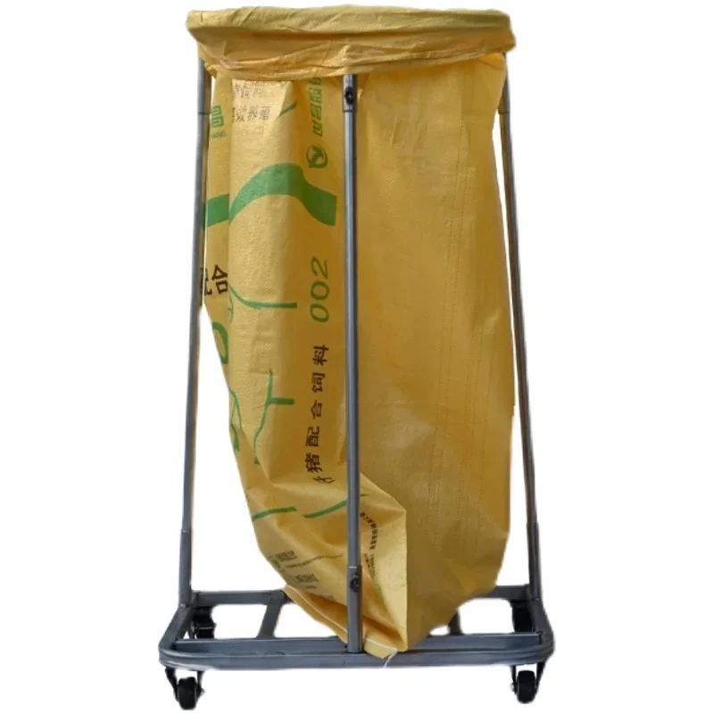 

Harvesting millet and corn bag support device, bag cover, movable woven bag support frame