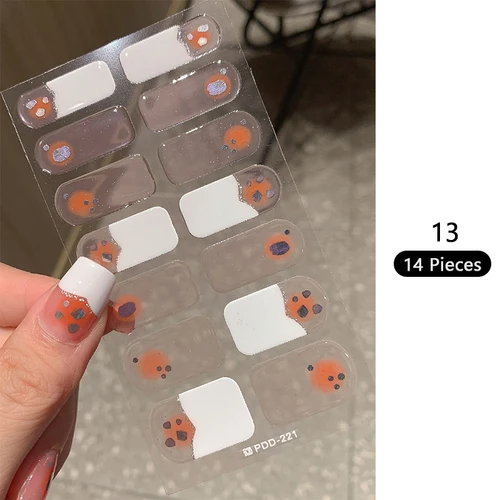 Imagen 2 del producto Película de esmalte de uñas de Gel resistente al agua, pegatina completa de larga duración, pegatinas de Gel para uñas, parches de esmalte de uñas, tiras de esmalte DIY para decoración de uñas