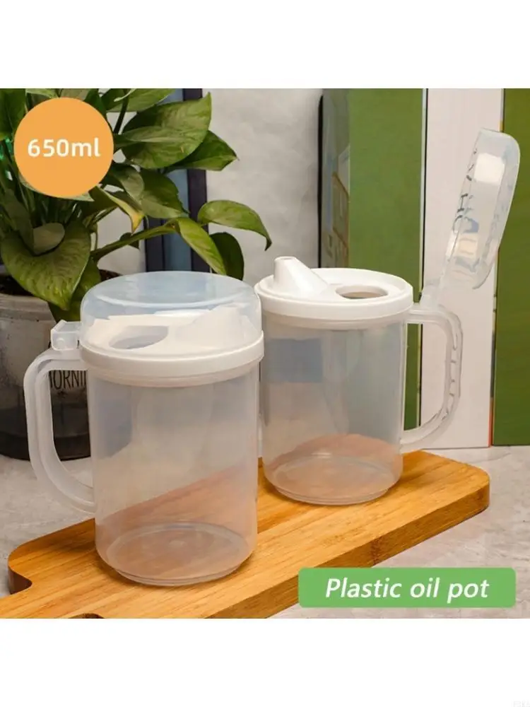   Round Leak proof Cooking Oil Bottle With Wide Mouths And Comfortable Grip Cooking Oil Dispenser For Home Cooks
