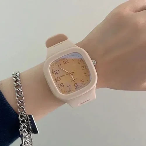 Imagen 1 del producto Relojes de cuarzo con esfera de cuarzo para mujer a la moda, relojes de pulsera de cuarzo de silicona de alta calidad para hombre, reloj resistente al agua para estudiantes, regalos