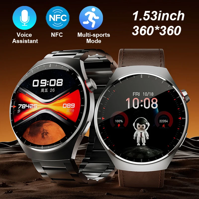 

New Smartwatch 1.53inch Bluetooth Call AI Voice Music Player NFC Rotate Button Always On Display Wireless Charging Smart Watch