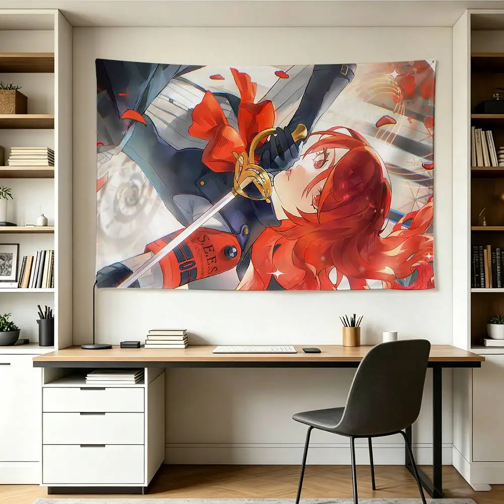 Persona 3 M-Mitsuru Kirijo Flags Wall Hanging Background Art Banner for Bedroom Home Outdoor Decor