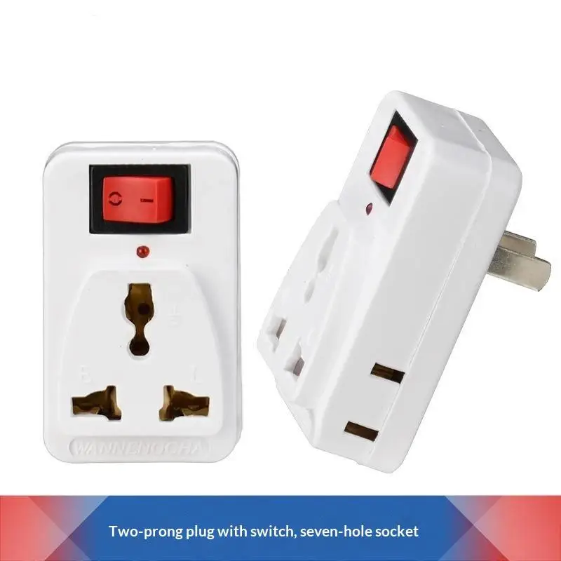 Universal US Extension Socket 2 Way Wall Power Outlet Plug Adapter Converter with Switch 6A 250V Indicator Light PC Pet Supply