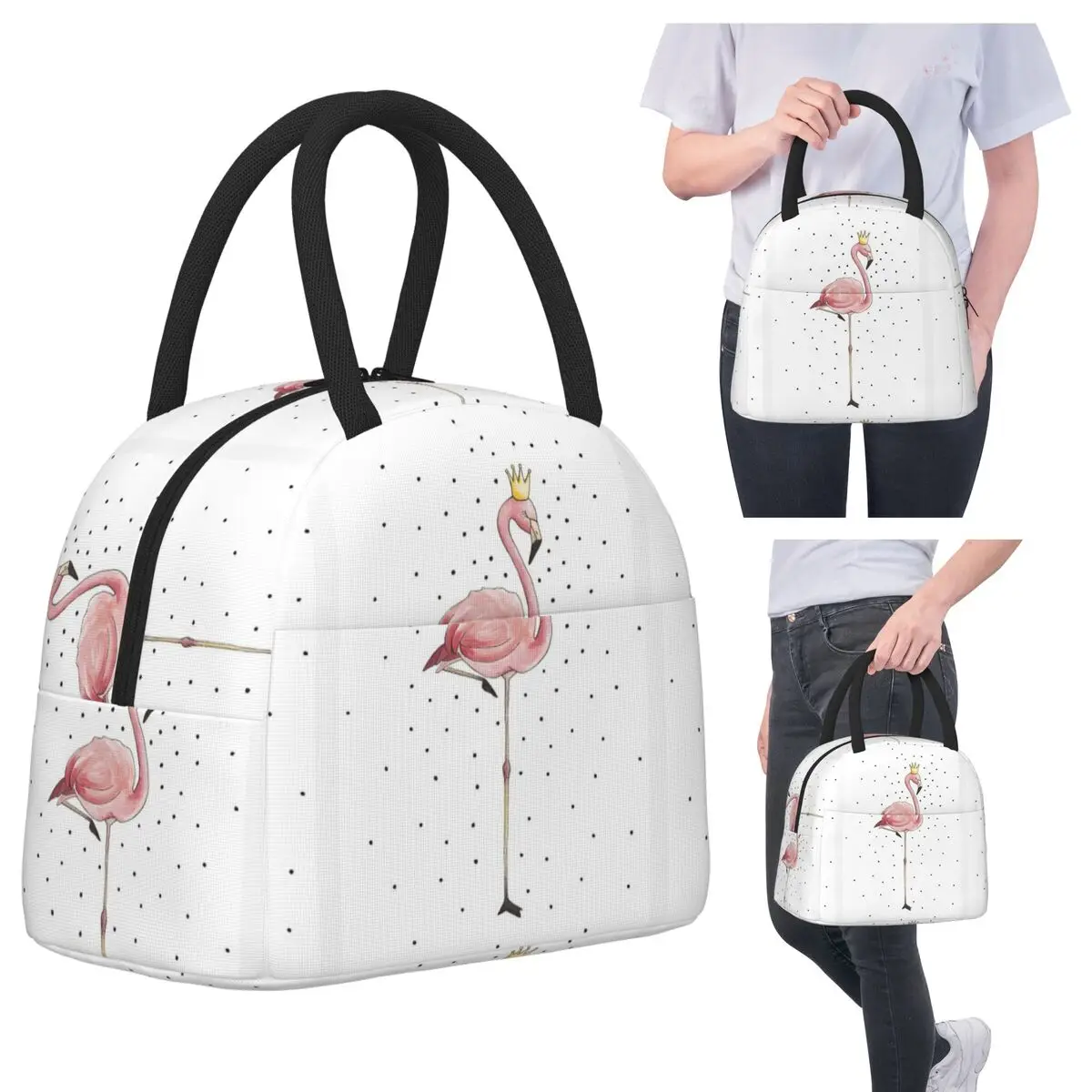 

Flamingo Cactus Tropical Ruber Insulated Lunch Bag for Kids School Cooler Thermal Food Box Tote Portable Lunch Boxes Container