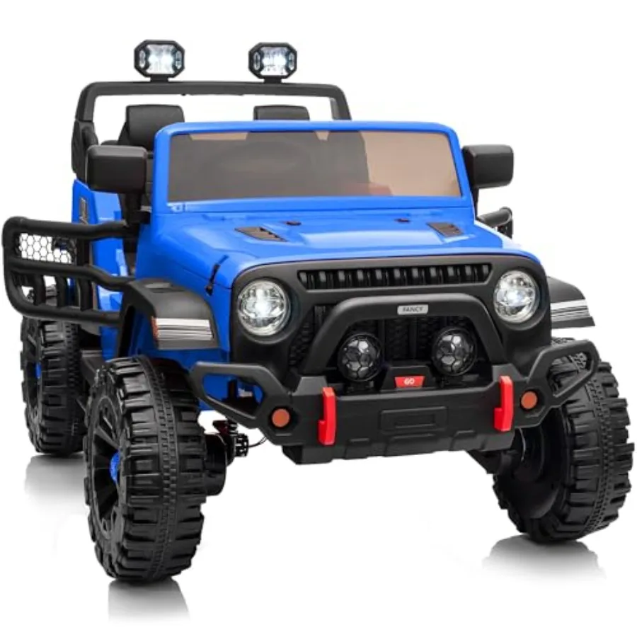 

Двухместный электромобиль-каталка 12В для детей 4-8 лет с пультом управления, грузоподъемность 150 фунтов - синий