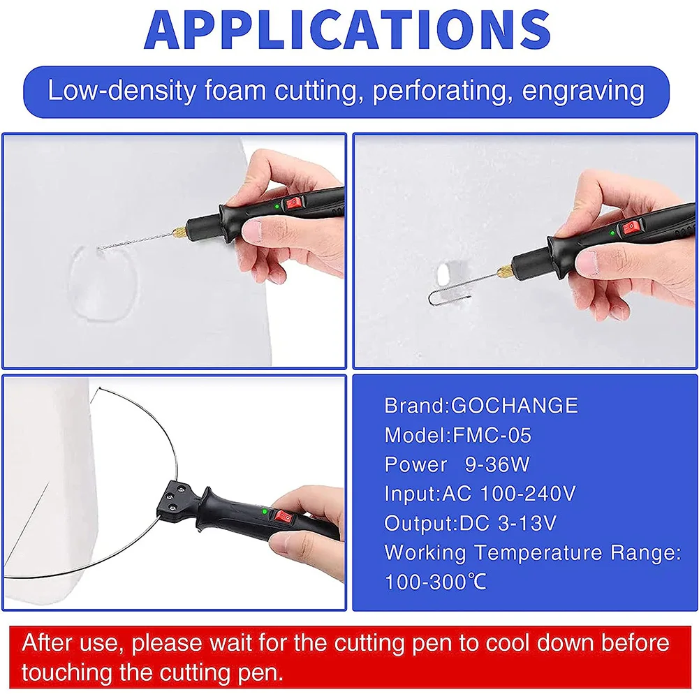 

10pcs Foam Cutting Pen with Digital Display Thermostat Electric Heated Foam Carving Knife Set Hot Wire Cutter for Foam Carving