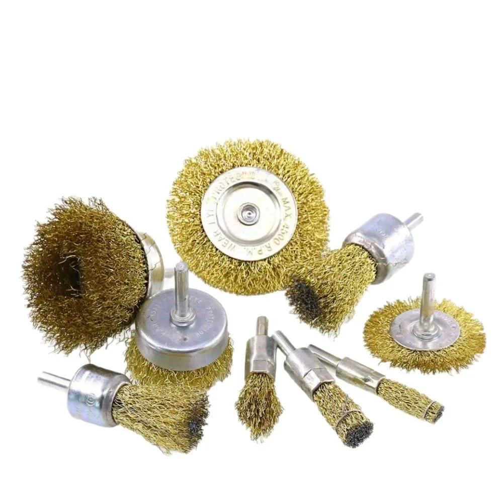 Wire Brush Set for Drill 6mm Shank Cup and Flat Wheel for Grinding Rust Removal Paint Stripping Polishing Cleaning Tools