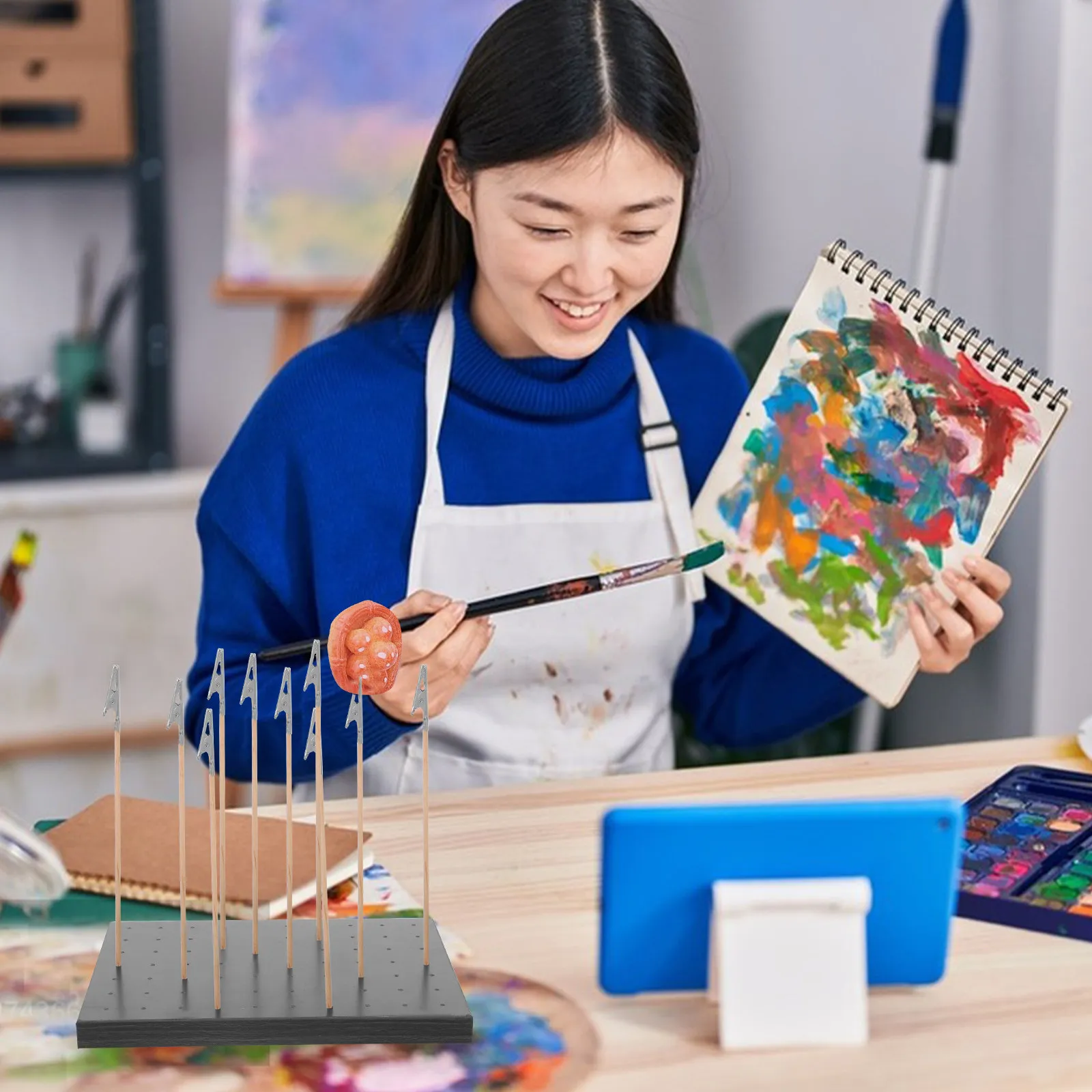 

Набор для аэрографии: регулируемая подставка-держатель для распыления краски, инструмент для моделирования миниатюр, превосходный набор для хобби и рукоделия