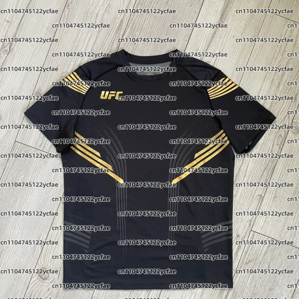 POIRIER UFC الطبعة السوداء الملاكمة القتال المحملة 2025 الخريف الساخن الرجال تنفس جيرسي المصارعة تشغيل امتصاص العرق تي شيرت