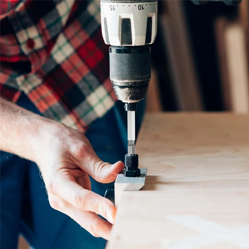 N08R 6Pcs Drill Bit Extension Magnetic Swiveling Bit Tip Holder Bar Set 1/4Inch Magnetic Rotary Drill Holder,For Tight Spaces