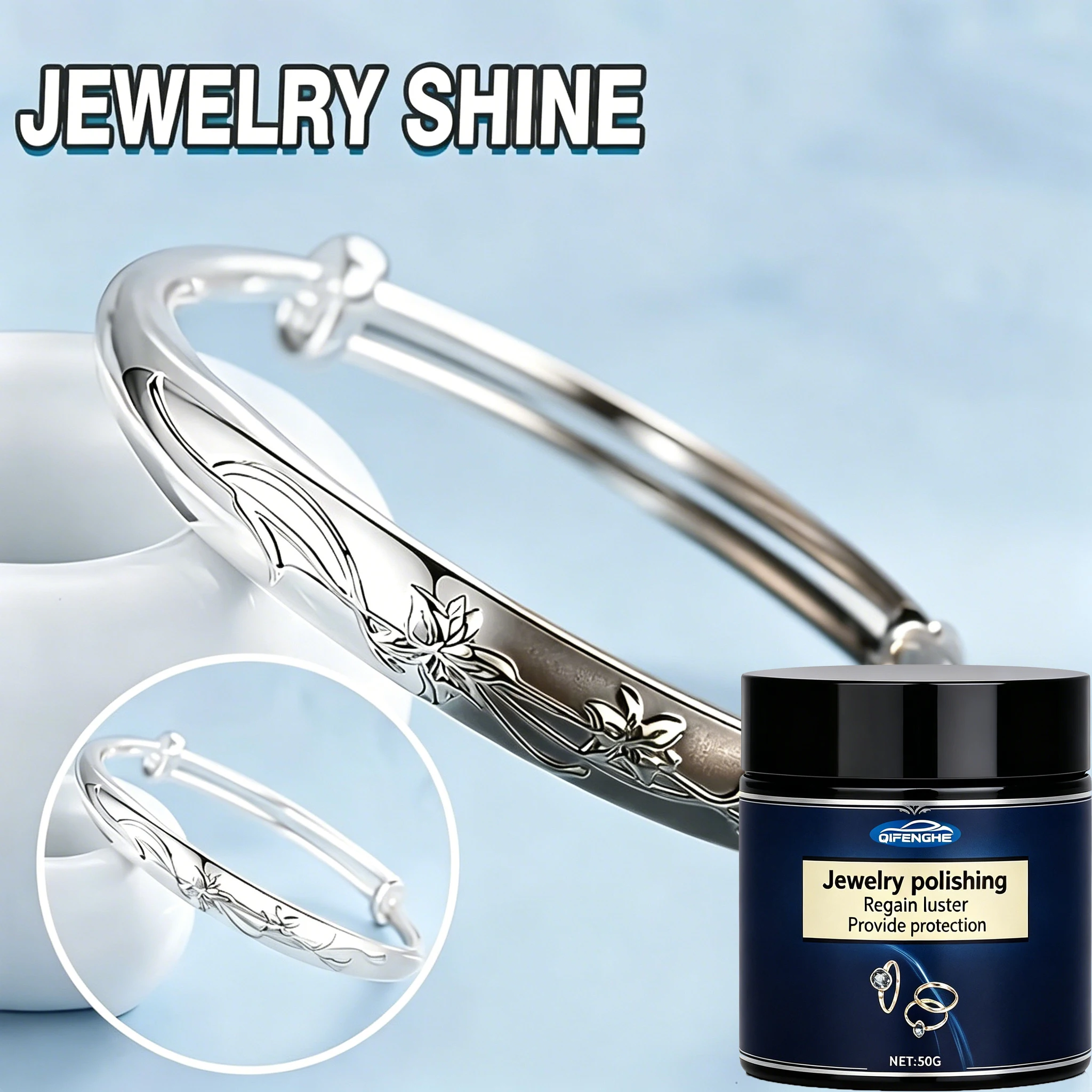 Multi-Purpose Jewelry Surface & Metal Polishing Agent Set, Oxidation Repair Cleaner for Silver Gold Bracelet Necklace Ring, Port