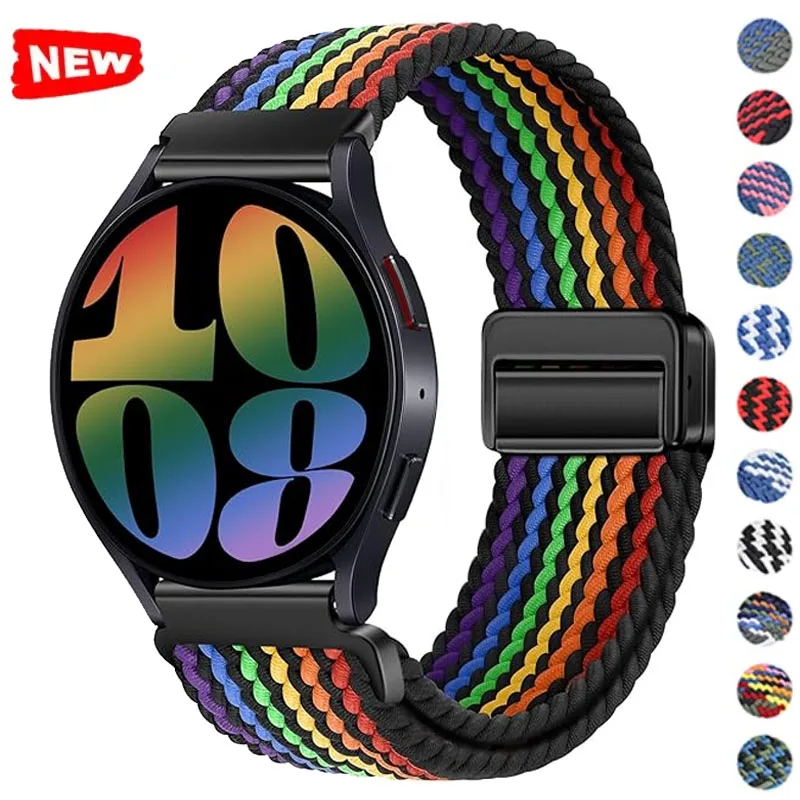 20MM Magnetic Band For Samsung Galaxy Watch 4 5 6 7 40mm 44mm/4 6 Classic 42mm 46mm 43mm 47mm/5Pro 45mm/Active 2 Braided Strap
