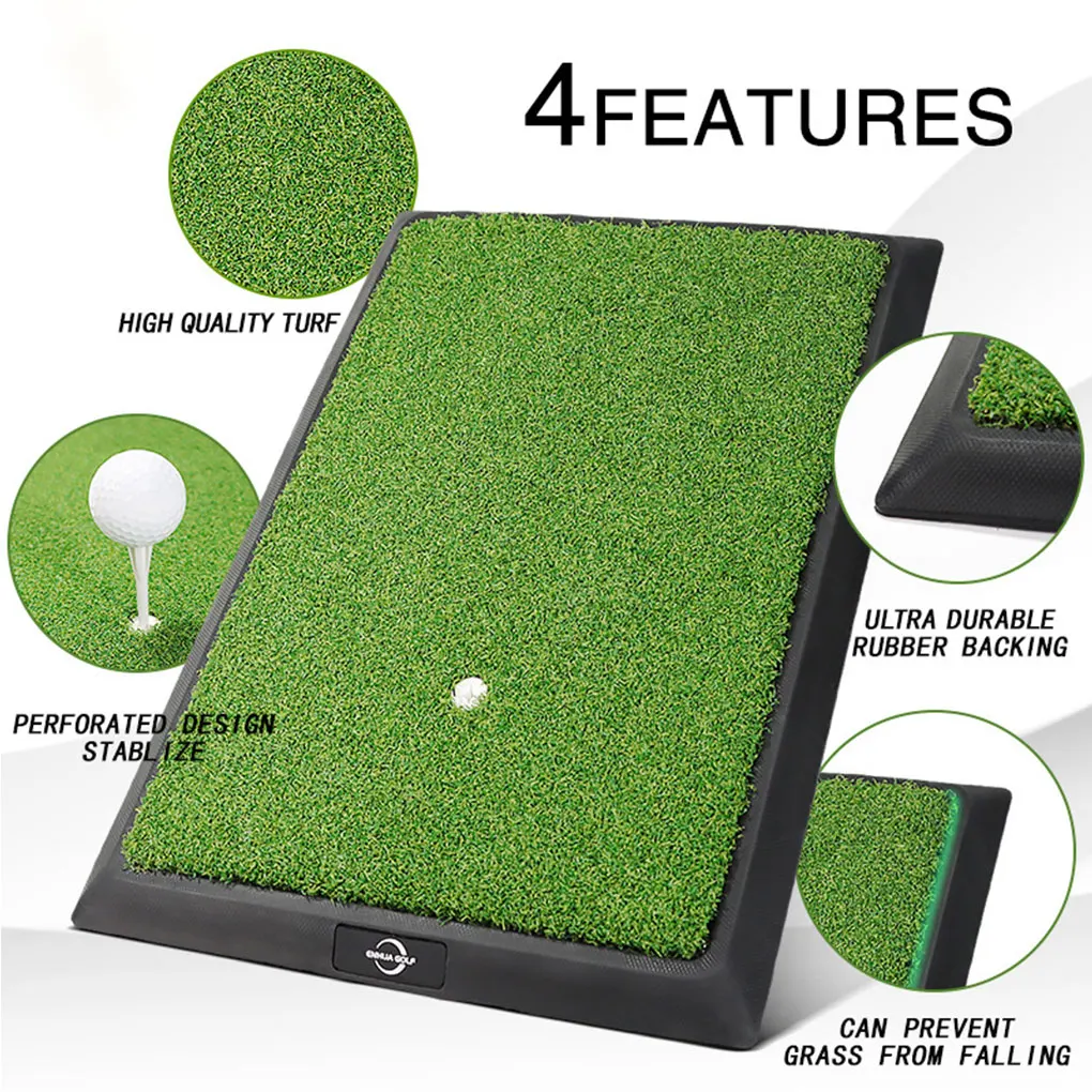 Rubber Base Golfing Practice Mat - Size Non-toxic Odorless Hitting Heavy Turf Faux Lawn Super