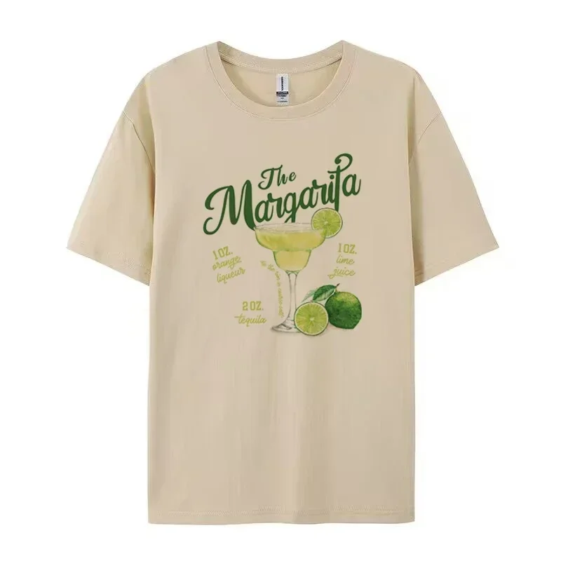 Retro Margarita Cocktail Lover T Shirt Women Short Sleeve Cotton Vintage Drinking Party T-Shirts Bartender Shirt Unisex Clothing