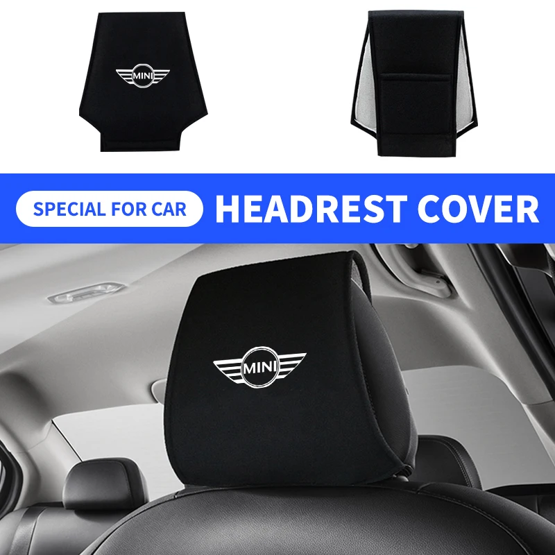 Car Logo Seat Backrest Headrest Cover Pillow Towel For BMW MINI Cooper One S Countryman Clubman JCW R50 R55 R56 R60 R61 F55 F56