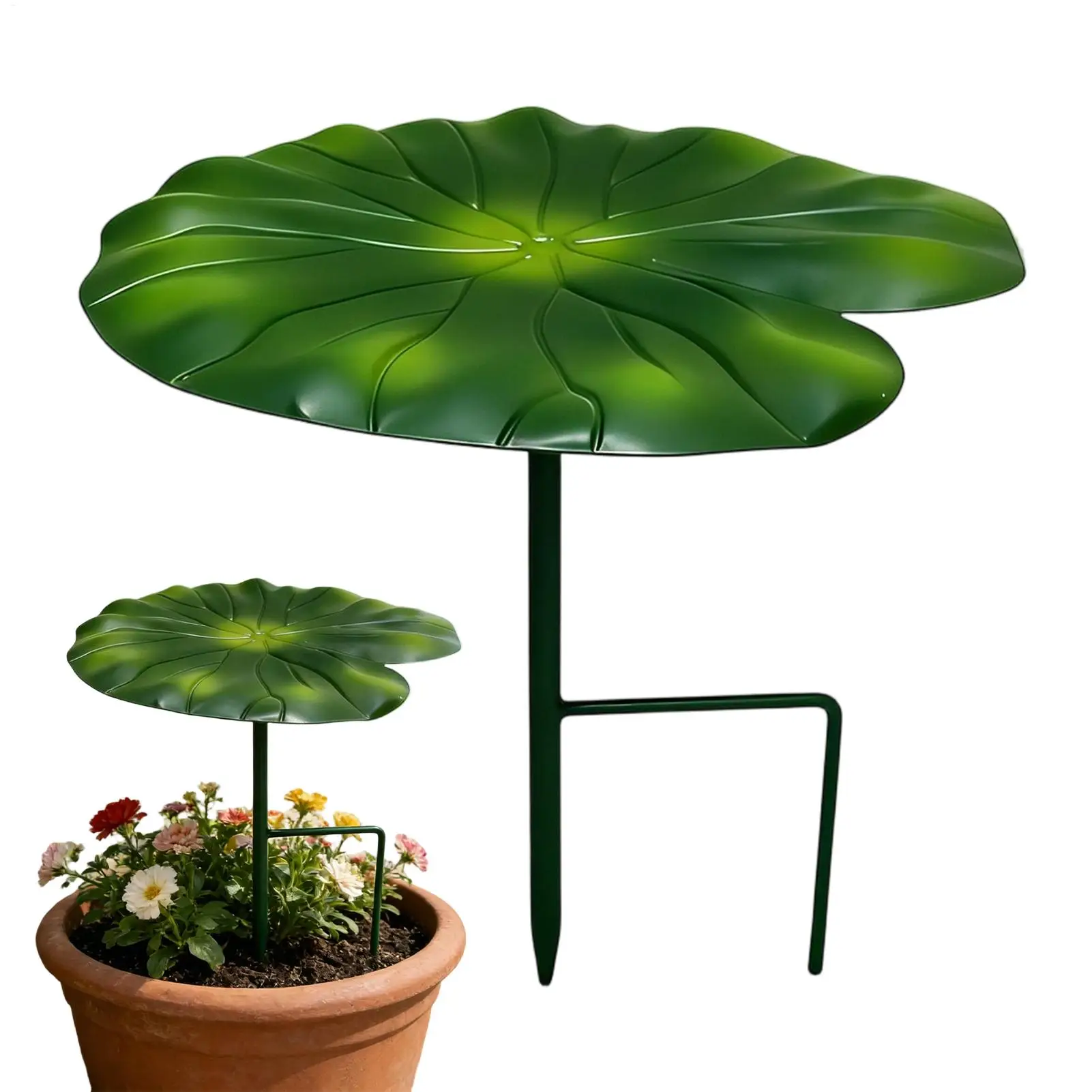 Plant Umbrellas for Outdoor Plants 21cm Leaf Shape Metal Sun Shade Garden Umbrella for Flowers with Stake for Outdoor Planter