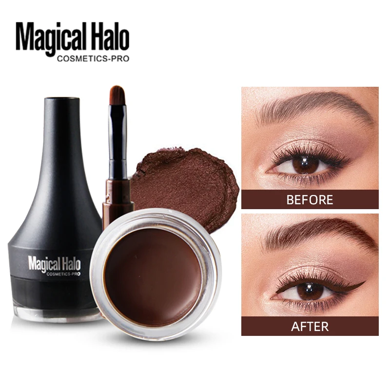 Eyebrow Pomade Brow Natural Dyeing Brow Tinted Waterproof Long Lasting Sculpted Brow Gel With Brush Eyeliner Cream Enhancers