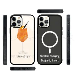 Aperol Spritz Print Phone Case Strong Magnetic For IPhone 15 14 13 Pro Max 11 12 Mini Alex Mirror For Magsafe Wireless Charging