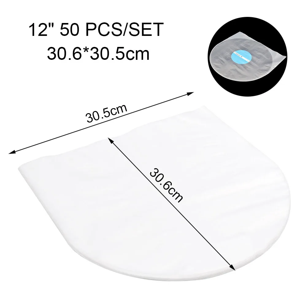 50pcs Protecter Bag 12/10/7 Inch Clear Vinyl Records Protecter LP Bag Anti-static Record Sleeves Covers Pro Audio Equipments