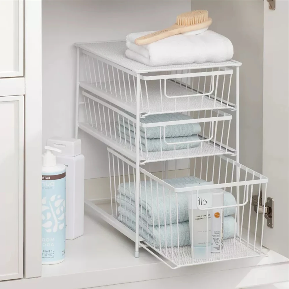 

Metal 3 Drawer Storage Organizer with Built-in Handle,Storage cabinet with Drawers for Bedroom,Kitchen,Bothroom,Nursery,Dorm,Toy