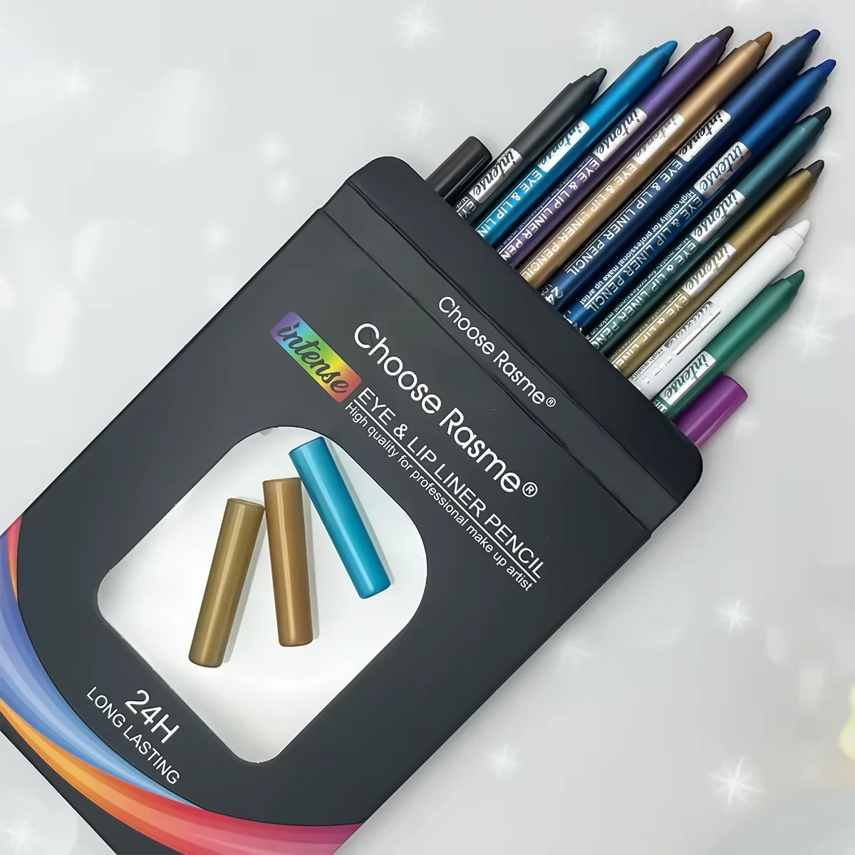 Ensemble de 12 couleurs de fard à paupières à paillettes et scintillantes, paquet de bâtons d'eye-liner, à porter une Application lisse, stylos de maquillage polyvalents pour activités d'halloween