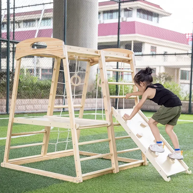 

Wooden Climbing Frame Playground Outdoor Games for Kids Indoor Playground Equipment Workout Equipments Balance Training