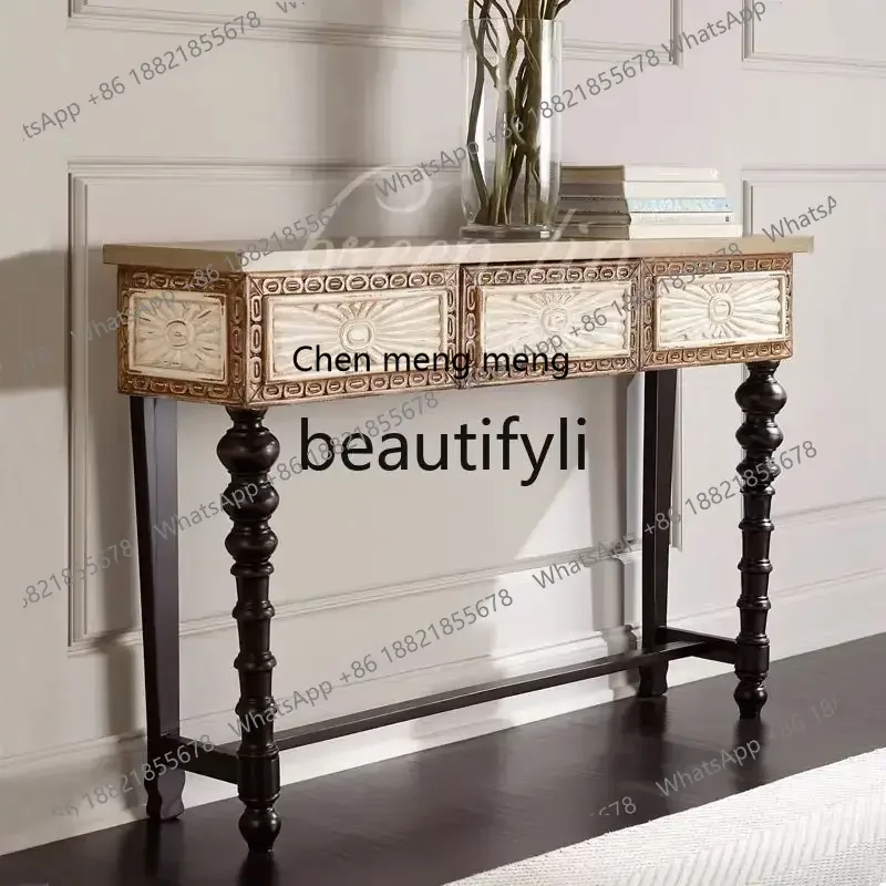 New arrive French retro solid wood porch/American country, wall decorative cabinet/medieval style, partition side table