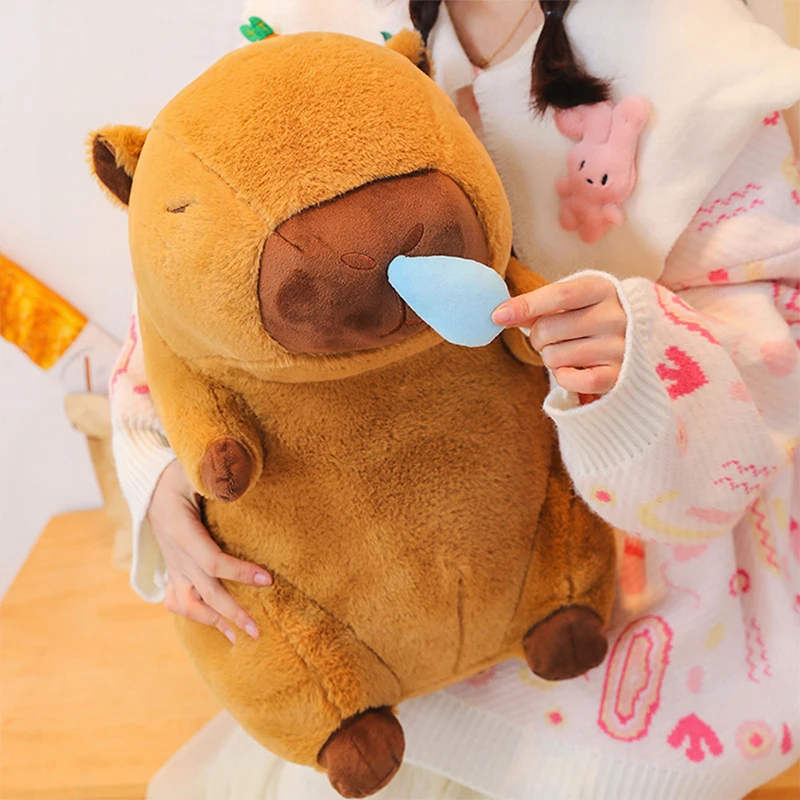 

Kawaii Capybara Plush Toy Stuffed Doll Cute Crying Guinea Pig Soft Pillow for Kids Birthday Xmas Gift Adorable Bedtime Companion