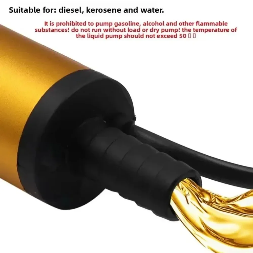 

12V 24V DC for 12L/min Electric Oil Pump Mini Portable Submersible Pump Aluminum Alloy Shell Fuel Transfer Pump