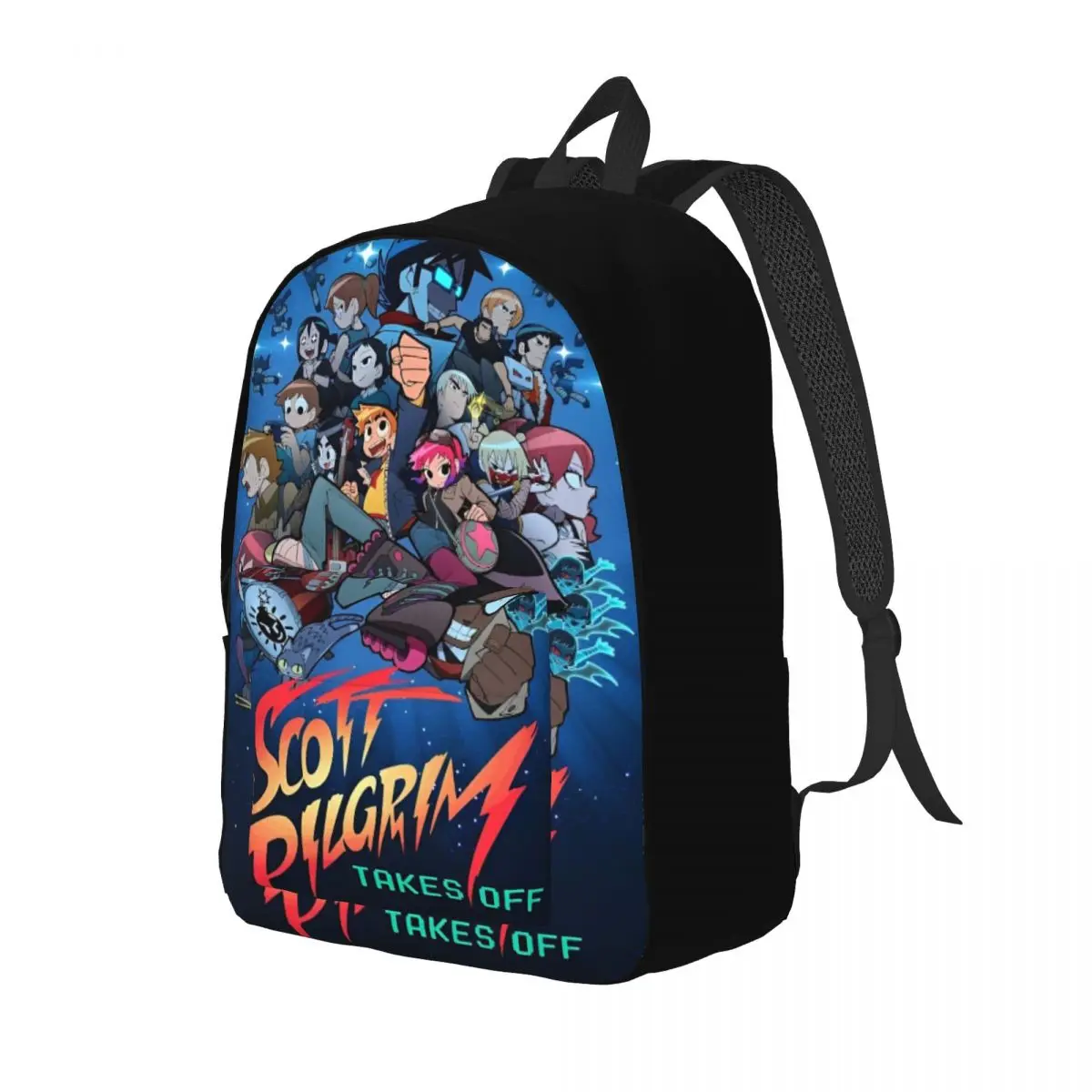 Scott Pilgrim Takes Off-Mochila clásica con bolsillo para hombre y mujer, bolso de hombro para ordenador portátil, escuela secundaria, negocios, fantasía, Daypack