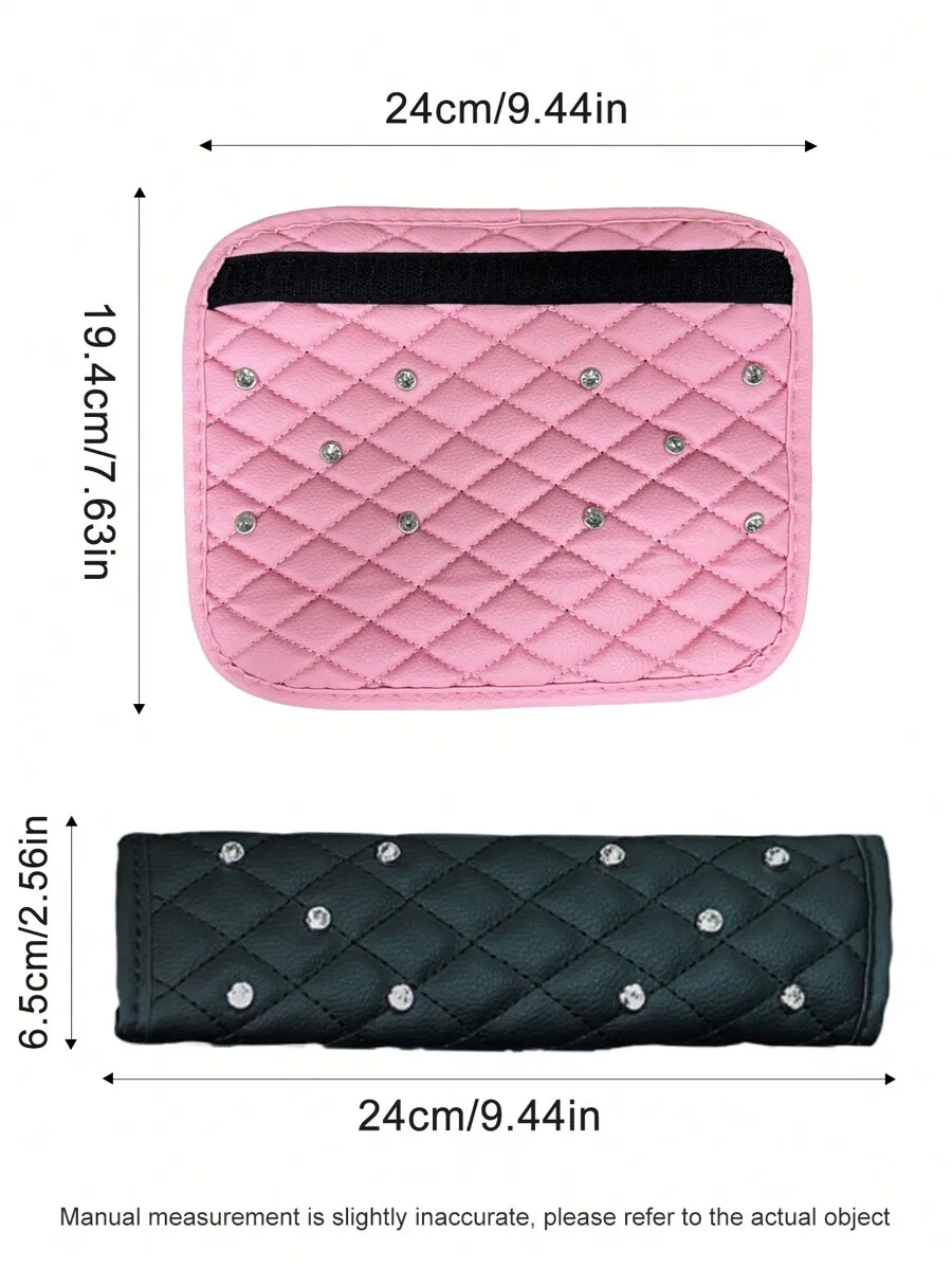Bling Universal Seat Belt Cover With Rhinestones Soft Shoulder Pad For Car