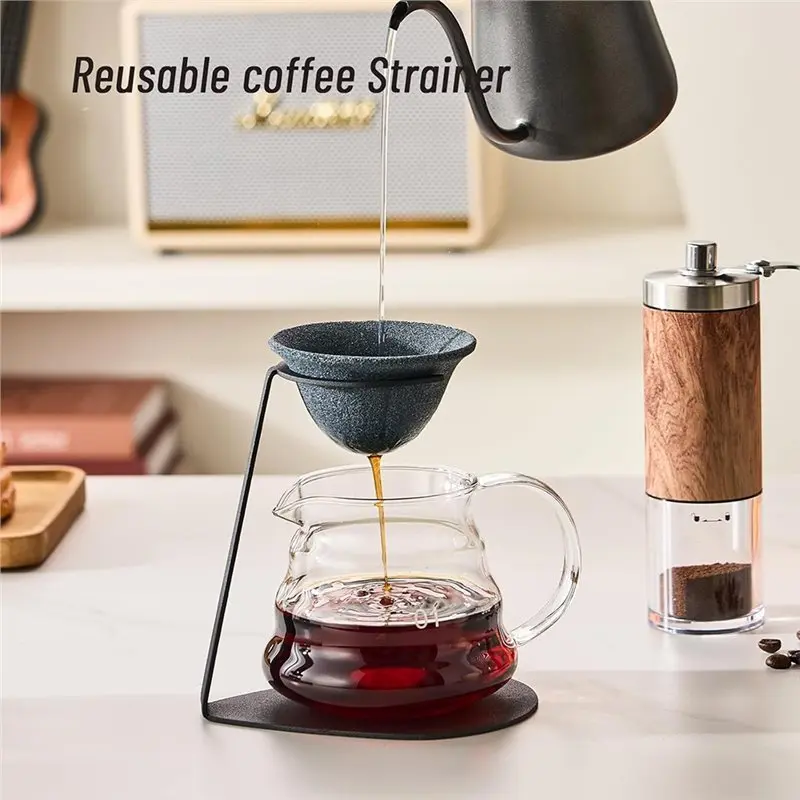 Drip Filter Set For Coffee, Single Cup Coffee Maker Featuring Non-Slip Stand& Metal Coffee Filter Holder