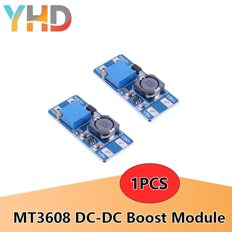 1PCS MT3608 Adjustable Boost Module DC-DC Step Up Converter Module 2A Max 2V-24V To 5V 9V 12V 28V Booster Power Supply Board