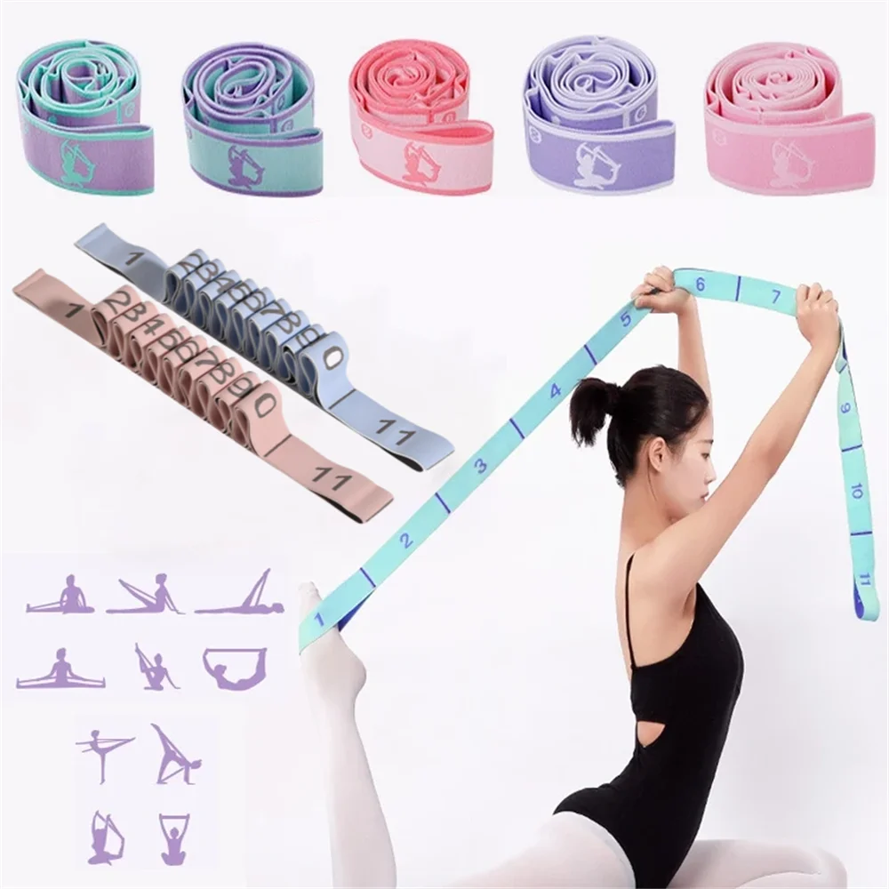 1 PC Yoga Elastic Band Female Fitness Special Yoga Stretch Belt Digital Elastic Band Dancing Tension Band Resistance B