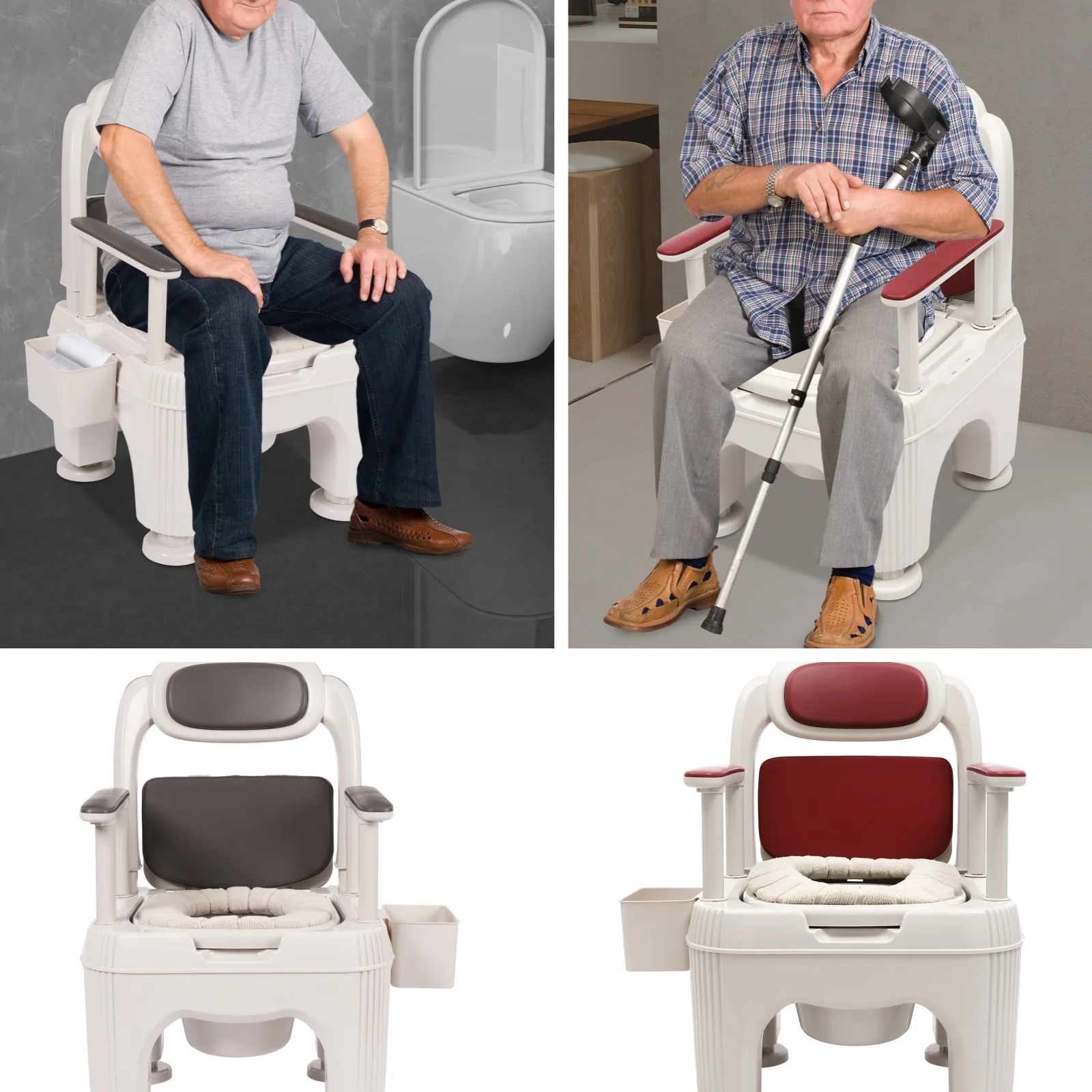 

Bedside Toilet, Bedside Chair Toilet, Bedside Commode, Elderly Portable Toilet Adjustable Height 661 lbs Capacity Removable Arms