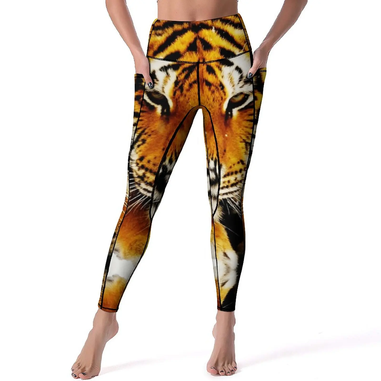 Siberian Tiger Print Yoga Pants Sexy Wild Animal Custom Leggings High Waist Fitness Gym Leggins Vintage Quick-Dry Sport Legging