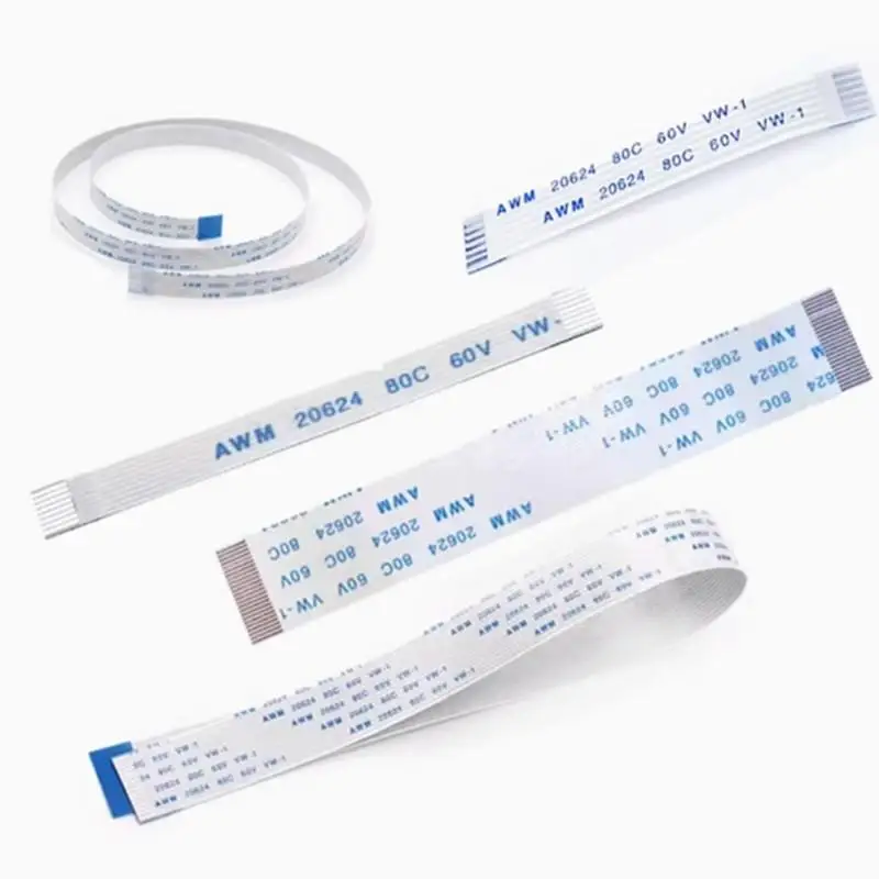 10 peças 0.5mm ffc/fpc cabo plano flexível fios planos 6/8/10/12/16/20/26/30/40/50 pinos 20624 80c 60v 10/15/20/30cm