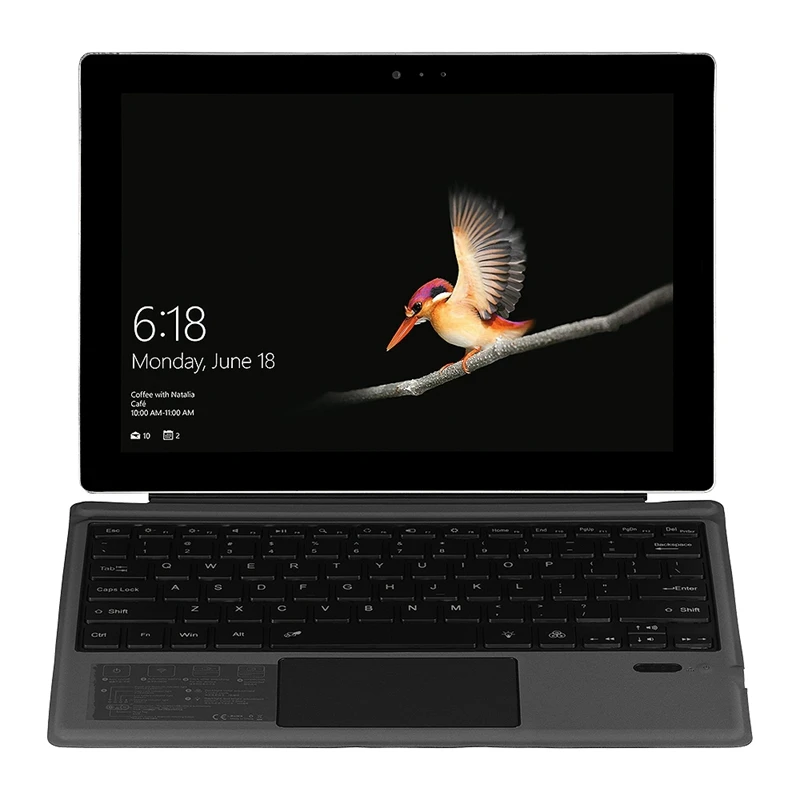 Wireless Keyboard With Presspad For Microsoft/Surface Pro 7, Ultra-Slim 7 Color Backlight Bluetooth Wireless Keyboard