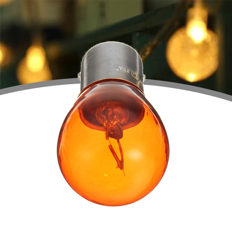 1/5/10 قطعة مؤشر السيارة ضوء الفرامل عكس مصباح مصباح إيقاف السيارة LED لمبات 12 فولت 1156 BAU15S PY21W العنبر الأصفر مصباح هالوجين تيار مستمر