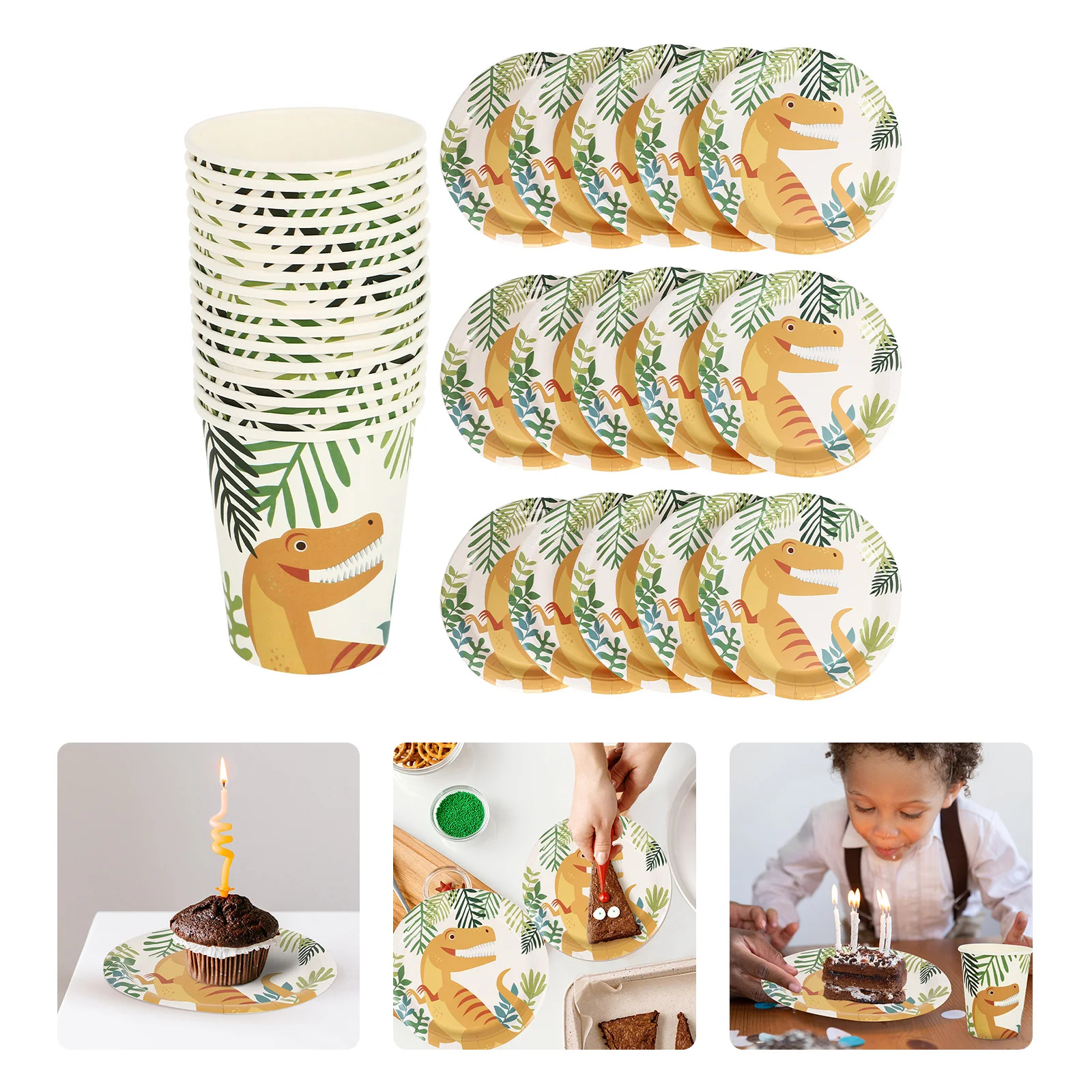 Party Cutlery Paper Plates Cartoon Gatherings Tableware Disposable Cups for Child