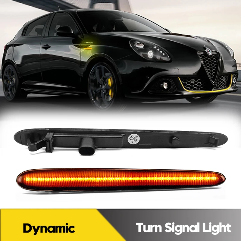 

2Pcs Canbus LED Dynamic Side Marker Light Car Turn Signal Lamps For Alfa Romeo Giulietta Veloce TI Sprint 2010-2021 OEM#50513758