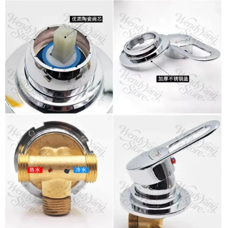 

2/3/4/5 Ways Water Outlet Screw Thread Center Distance 10cm Mixing Valve Brass Bathroom Shower Mixer Faucet Tap Cabin