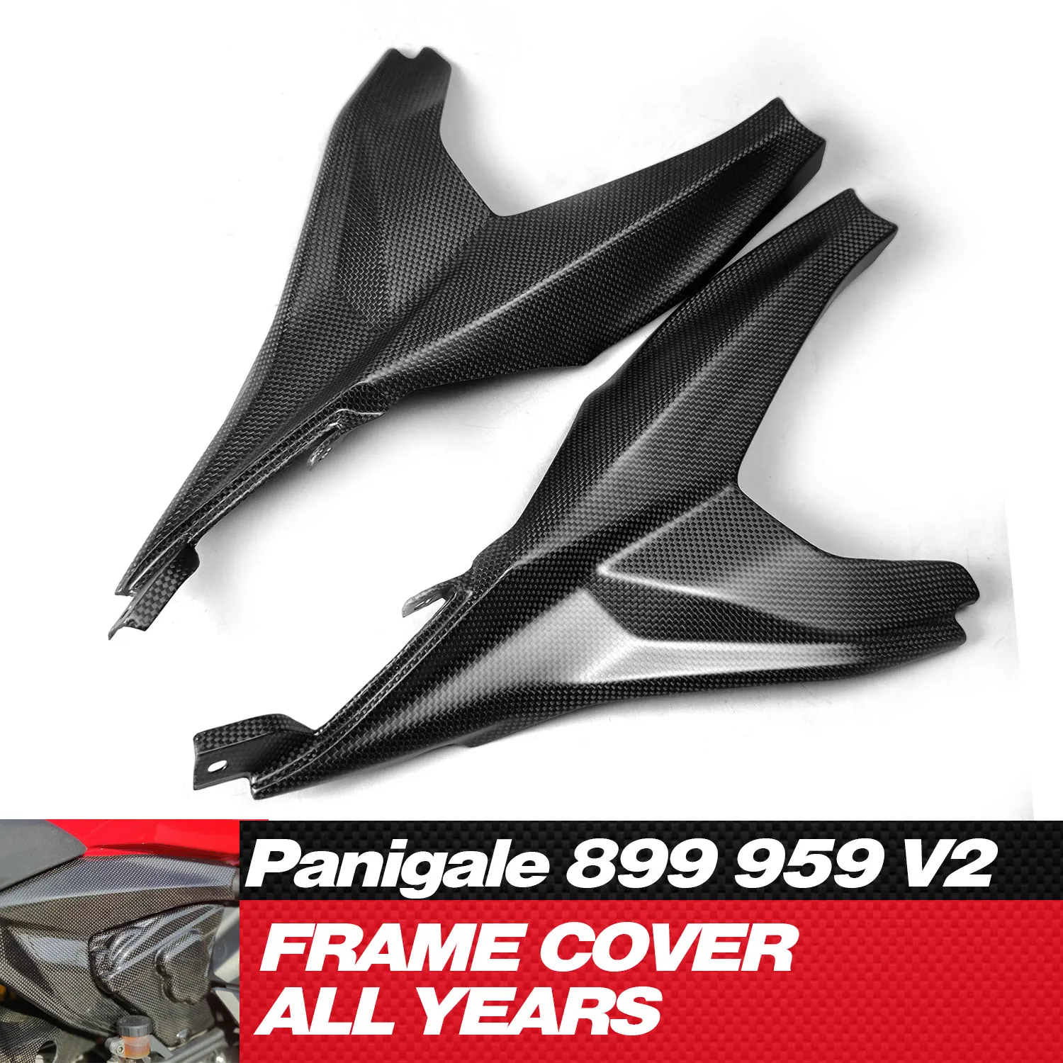 Gokom Carbon Fiber FRAME COVER GUARDS For Ducati Panigale V2 899 959